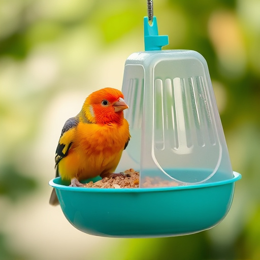 Birds using feeder without seed mess