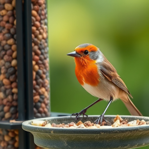 Birdseed mix in mesh feeder bag