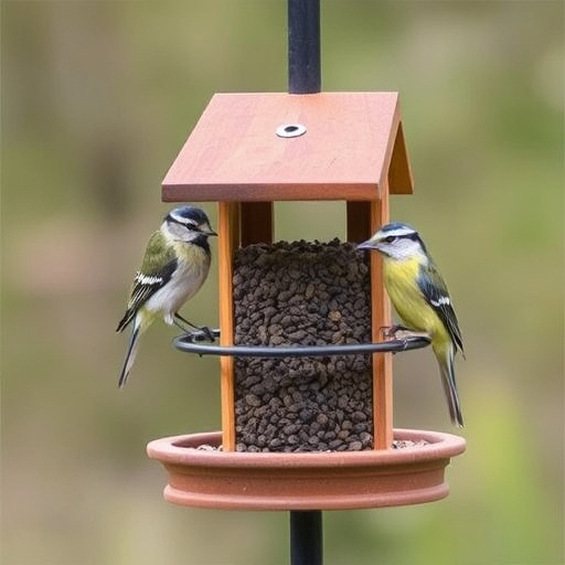 Black pole feeder with multiple hooks