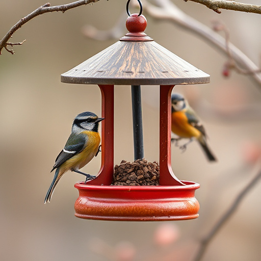 Blue tit feeding on caterpillars