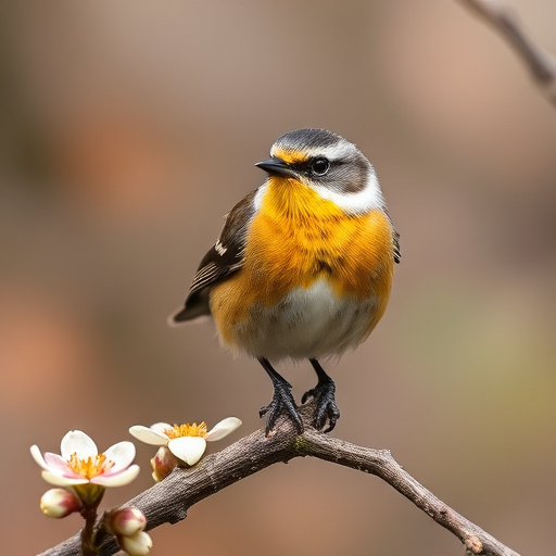 Blue tit feeding on caterpillars