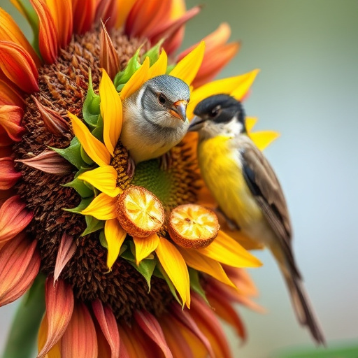 Blue tit holding seed in its beak