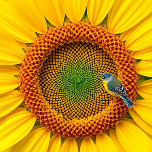 Blue tit holding seed in its beak