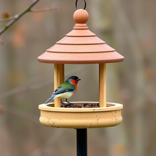Blue tit perched on hanging feeder