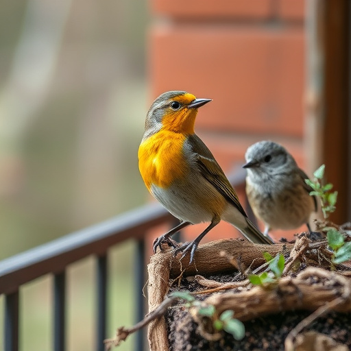 Blue tit perched on hanging feeder