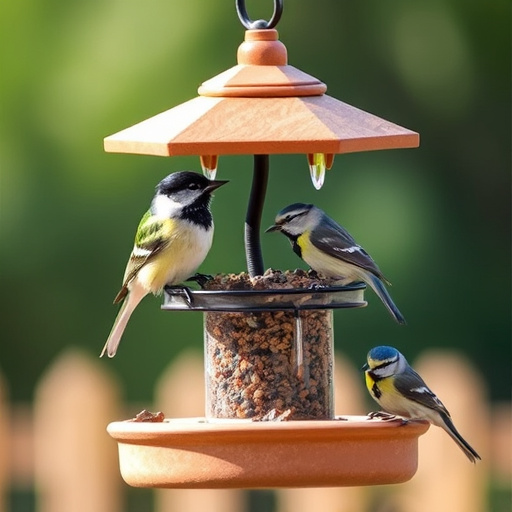 Blue tits enjoying fresh insects