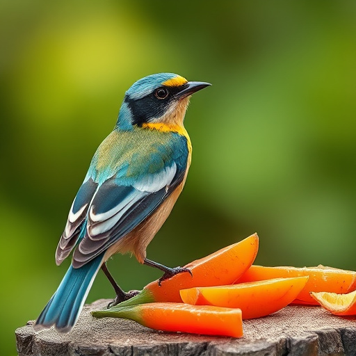Blue tits enjoying fresh insects