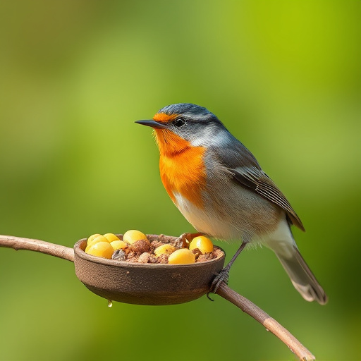 Blue tits enjoying fresh insects
