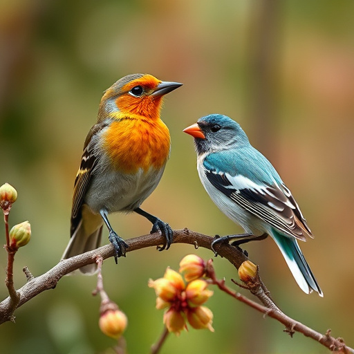 Blue tits feeding on sunflower seeds