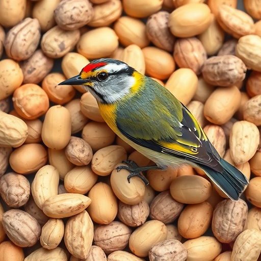 Bulk bags of peanuts stacked neatly