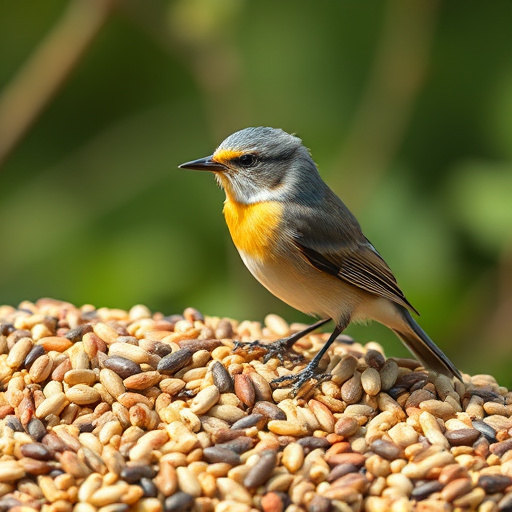 Bulk bird seed bags stacked neatly