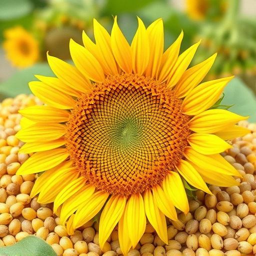 Clean sunflower hearts in metal mesh feeder