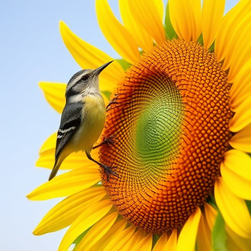 Clean sunflower hearts in metal mesh feeder