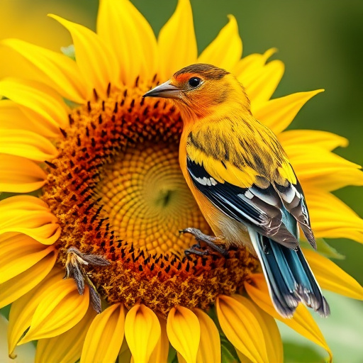 Clean sunflower hearts in metal mesh feeder