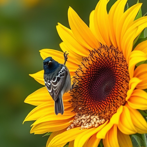 Clean sunflower hearts in metal mesh feeder