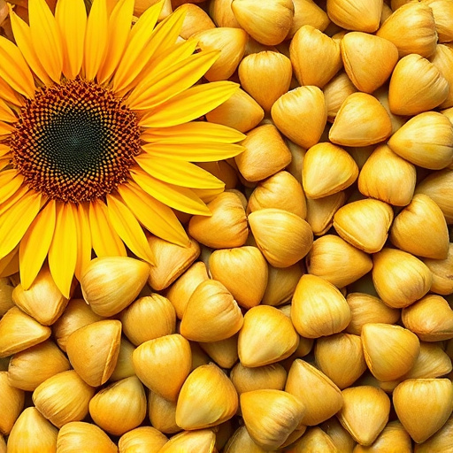 Clear bag of sunflower hearts seeds