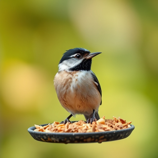 Clear tube feeder filled with dried mealworms