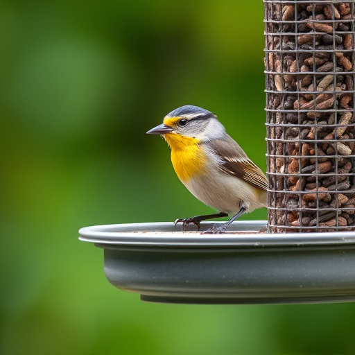 Clear tube feeder filled with dried mealworms