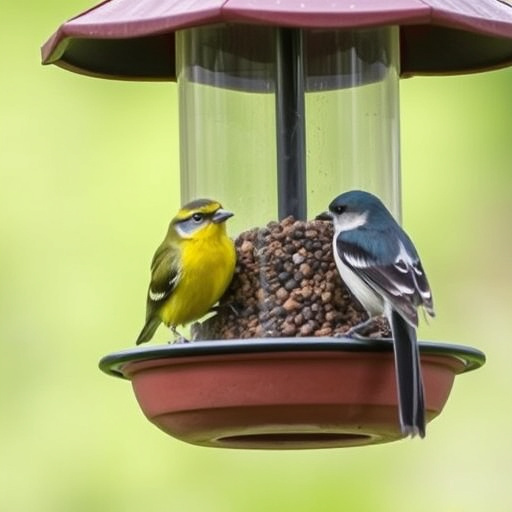 Close-up of anti-pigeon feeding mechanism