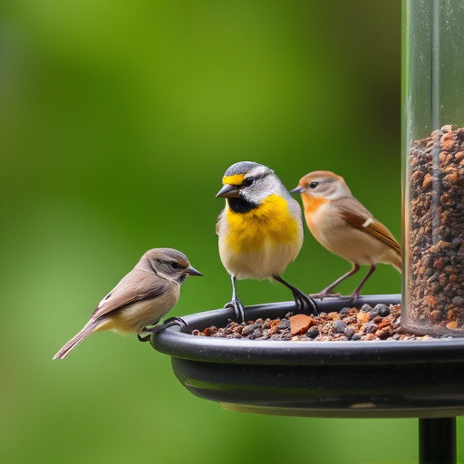 Close-up of birds at window feeder