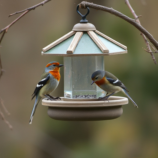 Close-up of birds on feeding station