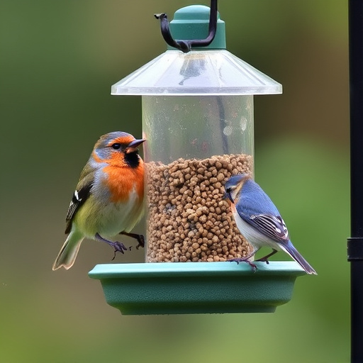 Close-up of birds on feeding station