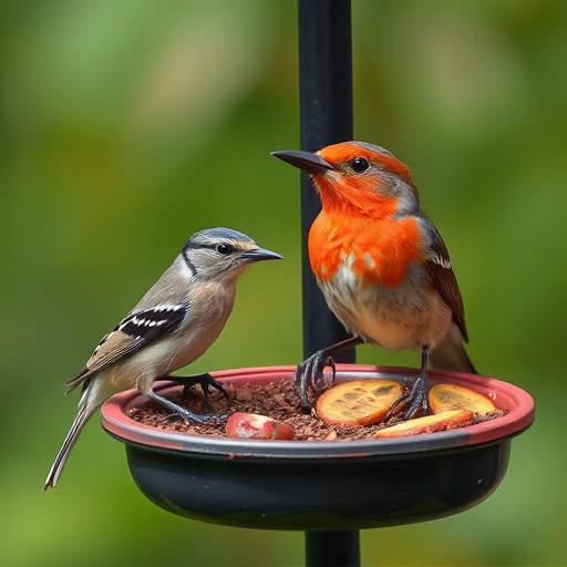 Close-up of birds on feeding station