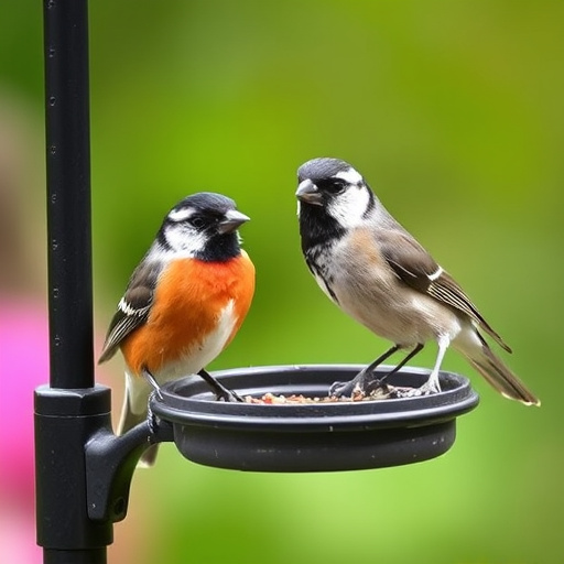Close-up of birds on feeding station