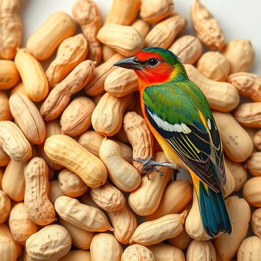 Close-up of peanuts on feeding table