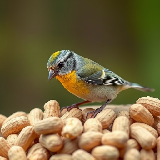 Close-up of peanuts on feeding table