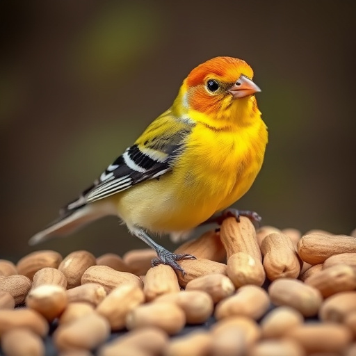 Close-up of peanuts on feeding table