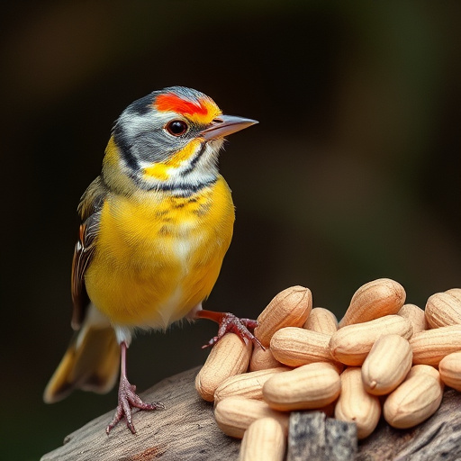 Close-up of peanuts on feeding table