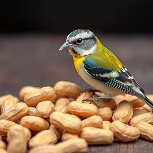 Close-up of peanuts on feeding table