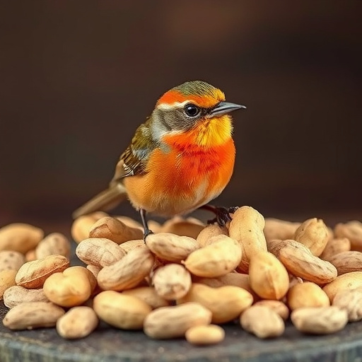 Close-up of peanuts on feeding table