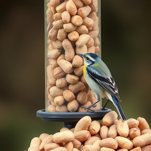 Close-up of peanuts on feeding table