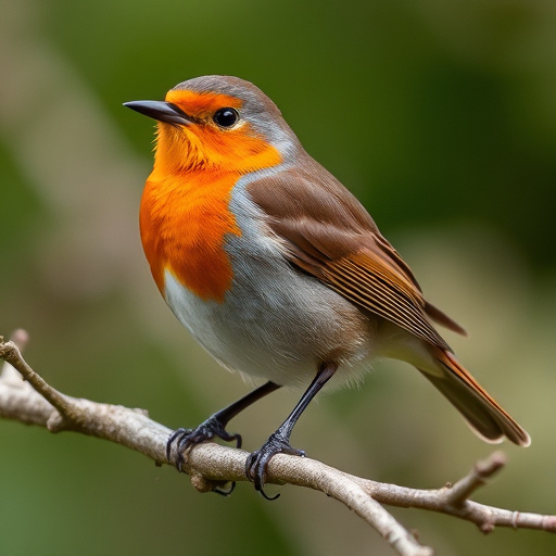 Close-up of robin near mealworm tray