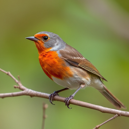 Close-up of robin near mealworm tray