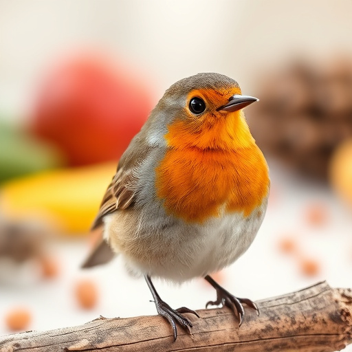 Close-up of seeds attracting small robins