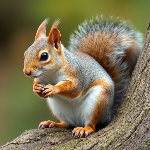 Close-up of squirrel being deterred feeder