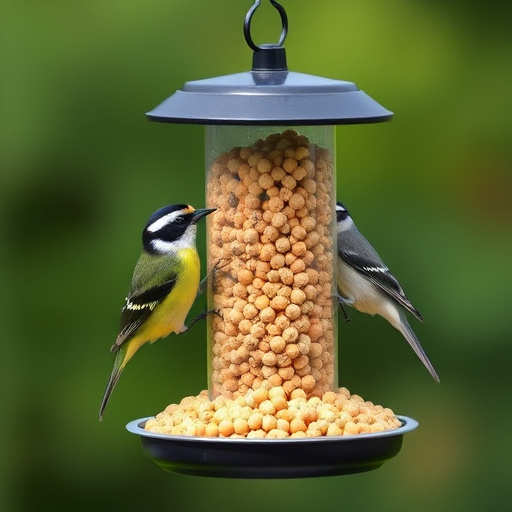 Close-up of suet feeder with robin