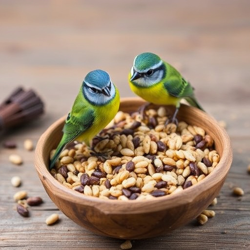 Close-up of sunflower and millet seeds