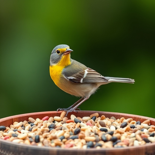 Close-up of sunflower and millet seeds