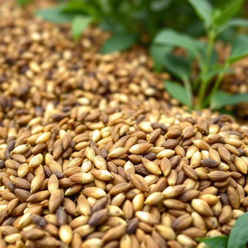 Close-up of sunflower and millet seeds
