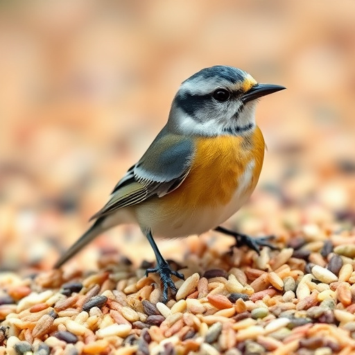 Close-up of varied seeds for birds