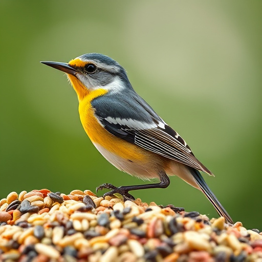 Close-up of varied seeds for birds
