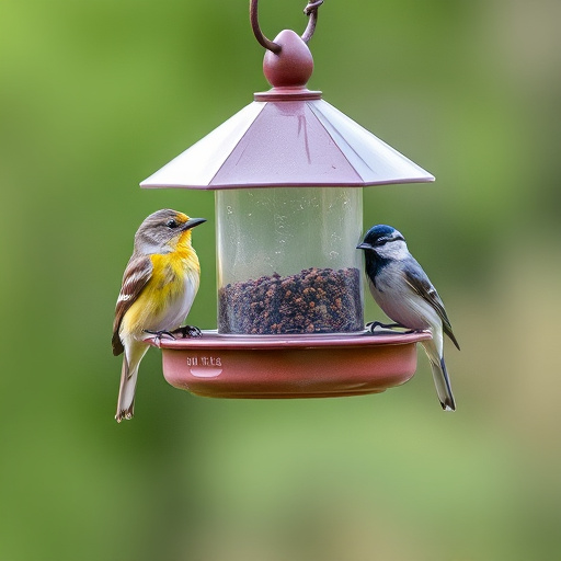 Compact bird feeding station with small birds