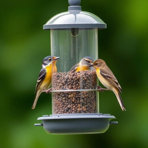 Covered bird feeder preventing seed spills