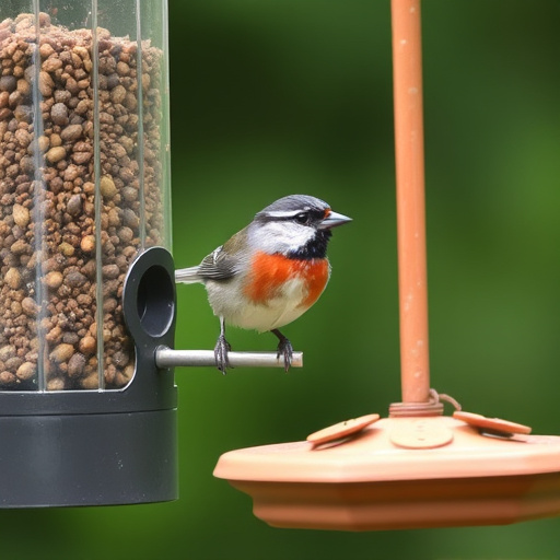 Covered bird feeder preventing seed spills