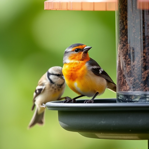 Covered bird feeder preventing seed spills