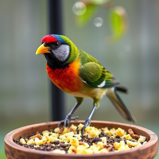 Covered bird feeder preventing seed spills